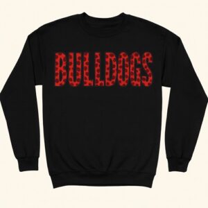 Black Bulldog Leopard Print Sweatshirt