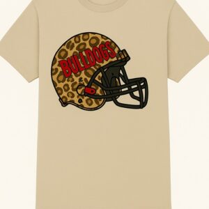 Tan Leopard Bulldogs Helmet T-Shirt