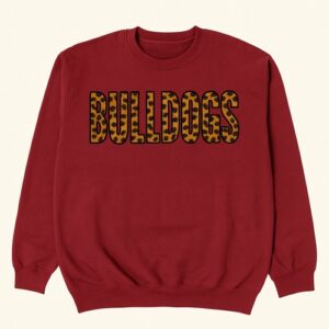 Cardinal Bulldog Leopard Print Sweatshirt