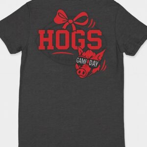 Black Game Day Hogs T-Shirt (Pocket design and Full Back Design)