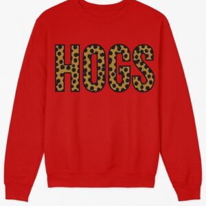 Red Softstyle Sweatshirt with Hogs