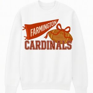 Farmington Cardinals Pennant and Football White Crew