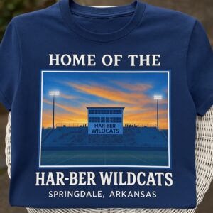 Home of the HAR-BER Wildcats Navy T-shirt