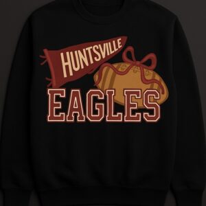 Huntsville Eagles Pennant and Football Black Sweatshirt
