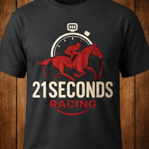 21 Seconds Charcoal Tee Red and White