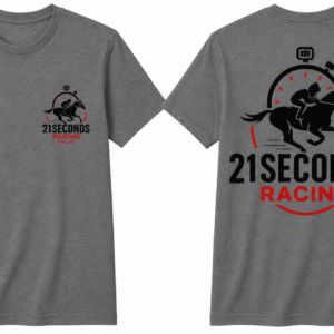 21 Seconds Front Pocket and Full Back Charcoal Tee Red and Black