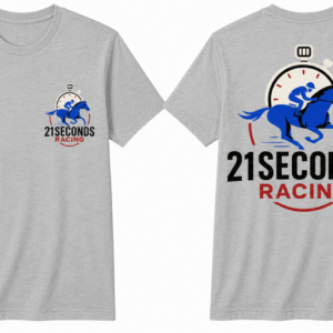 21 Seconds Front Pocket and Full Back Sport Grey Tee Red, Blue, and Black