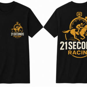 21 Seconds Black Tee White and Gold