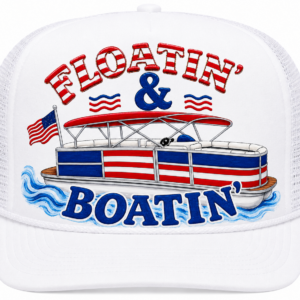 White Floatin and Boatin Trucker Cap